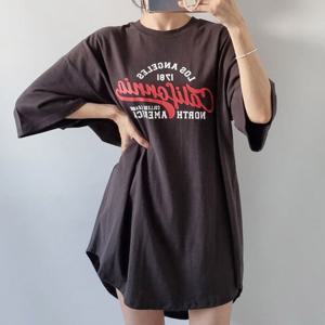 나야홍 / 빅사이즈 507 노스레터링라운드반팔티 DNSU359