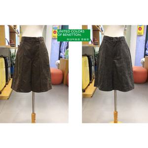 베네통 (BAPT95541)2COL 레더 라이크 버뮤다 팬츠