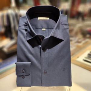 듀퐁셔츠 SE5FM21LS310SNY 컴포터블 구김이 적은 스트레치 네이비 슬림 핏 셔츠