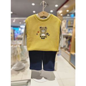 블루독베이비[hu]25.FW가을겨울신상 YE)큐트베어VEST 3SET 45A13-611-02 상하복 상하세트 베스트 외출복