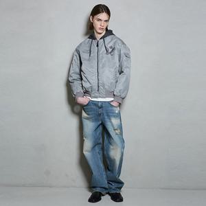 [버커루]남성 와이드 L톤 구제 데님 팬츠 B255DP067P