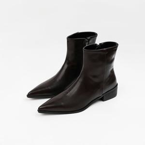 [신난다슈]여성 앵클 부츠 4cm 여자 스틸레토 숏 앵글 부츠 발편한 통굽 LO258914 브라운