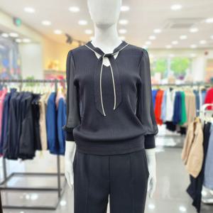 [조이너스]브이넥  시폰 니트 티셔츠   JAEF8-WSL100_DG