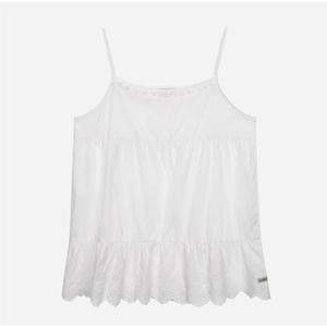 [써스데이아일랜드](T256MBL143W)펀칭 레이스 레이어드 블라우스