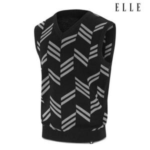 엘르골프 세이브존01 남성 패턴 풀오버 베스트 스웨터 6L13151 199