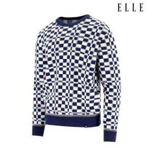 엘르골프 세이브존01 남성 전판 자가드 라운드 스웨터 6L13301 813