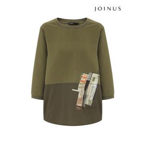 [조이너스][조이너스]언발 배색 루즈 티셔츠-JF23TS1001434C