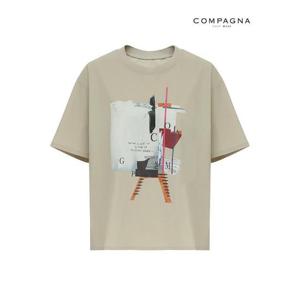 [꼼빠니아][꼼빠니아]프린트 박시 티셔츠-CF22TT9001354C