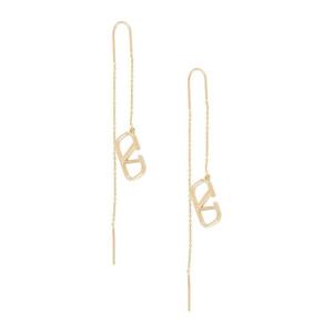 발렌티노 골드톤 체인 로고 참 드롭 귀걸이 WJ0D05 METCS4