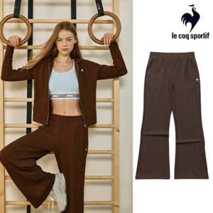 [르꼬끄] 여성 부츠컷 케이블 자가드 팬츠 QQ322OFP92_BRW