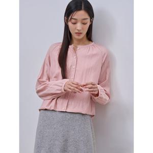 [빈폴레이디스]라운드넥 셔링 블라우스 라이트핑크 (BF4964C53Y)