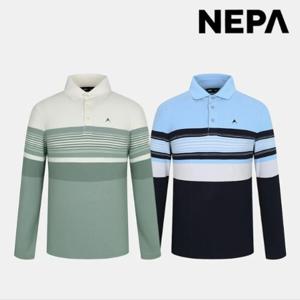 [네파] 남성 간절기 스트라이프 기능성 카라 티셔츠 7J75244