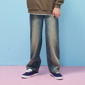 [에꼴리에] 남자 가을신상 세미와이드 롱브러쉬 빈티지진(25C0208)