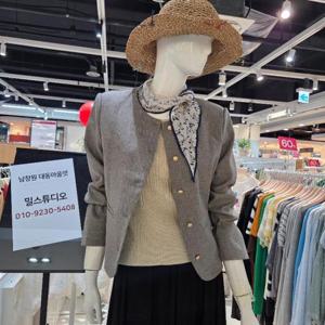 밀스튜디오 DP02 금박단추 노카라 쟈켓 LR9JKS108