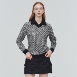 [링스본사] [25FW] 여성 와이드카라 로고 티셔츠 L21E3TO354_BK