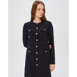 질스튜어트 뉴욕 여성 24FW 품절임박  Signature 네이비 골드 버튼 코튼혼방 미니 트위드원피스 JSDR4D150N3