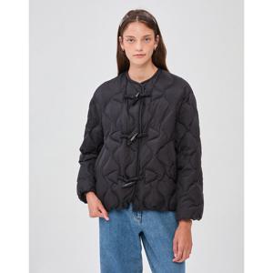 질스튜어트 뉴욕 여성 24FW PREMIUM 블랙 더플 퀼팅 구스다운 경량 숏 점퍼 JSJU4D110BK