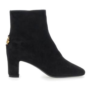 돌체앤가바나 DG 로고 플라크 스웨이드 블랙 앵클 부츠 CT1092