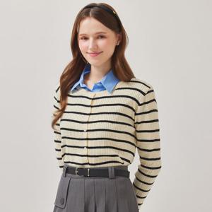 FOCUS  라운드넥 골지 오픈 줄지 니트 PBBF5F1KT2051