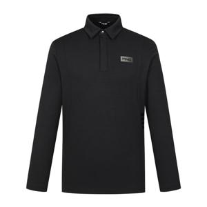 [핑] 남성 로고 라인 포인트 카라 긴팔 티셔츠 111E3TO282_BK