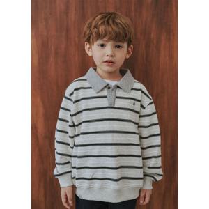 [빈]BZ53TS03MG 스트라이프 멜란지 카라 티셔츠