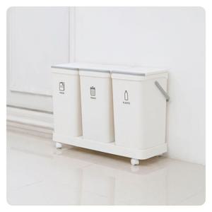 모노플랫 3단 분리수거함 재활용 쓰레기통 1입