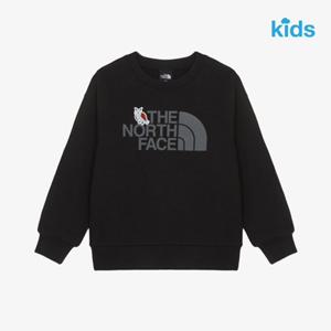 노스페이스 키즈 NM5MR55S 블랙 애니메이트 스웨트 셔츠 맨투맨