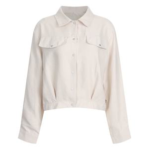 샵앤) 여성 카라넥 스냅단추 세미크롭 긴팔 블라우스 셔츠 MSE-WBL-20790-아이보리