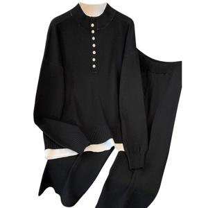 [예쎄](예쎄) [SET]버튼장식 이중 니트티+니트 팬츠 (S3WSE004A)