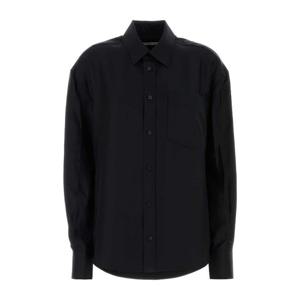 알렉산더왕 블랙 새틴 오버사이즈 포인트 칼라 셔츠 1WC4251152