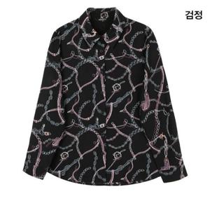 그린조이 HC12 여성 체인 프린트 셔츠 GM24WS82W(블랙)