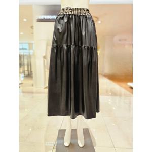 [르니앤맥코이]허리 밴딩 페이크 가죽 스커트 MM11SK005HJY
