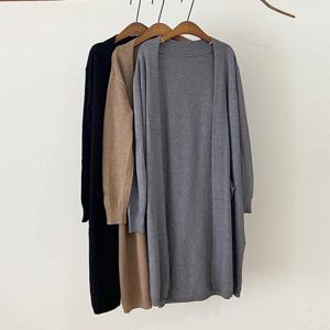 샵앤) 애니 여성 간절기 아우터 오픈형 포켓 긴팔 롱 가디건 21DS-WCD-2599-블랙