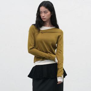 WOMAN 언발란스 레이어드 니트 풀오버 [3COL] / WBE3L05518