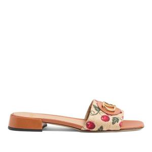 발렌티노 V로고 체리 자수 플랫 샌들 6W0S0LT0NNX 32H