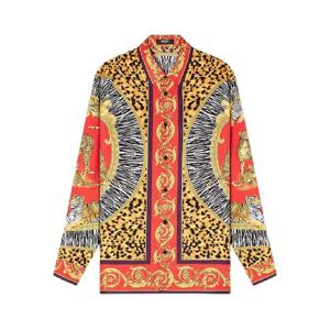 25 FW 베르사체 와일드 캣 프린트 실크 셔츠 10194381A15792 TP441964053