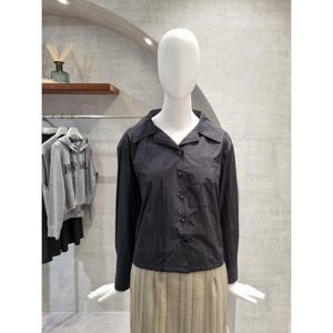 페이지플린  (F5CBL012) 카라넥 포켓 자수 긴팔 블라우스