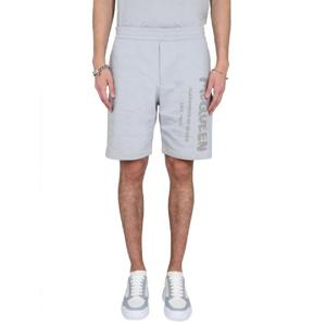 ALEXANDER MCQUEEN 그래피티 로고 프린트 버뮤다 반바지 688717QUZ810912