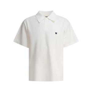 NEEDLES QV352A-WHITE Poly Pique  polo shirt
