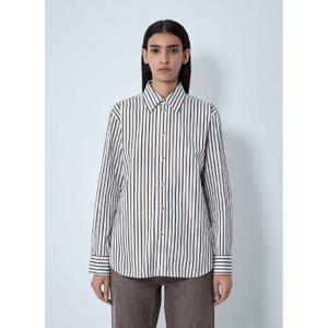 25 FW 보테가베네타 여성 스트라이프 버튼 다운 셔츠 bov0262043brn