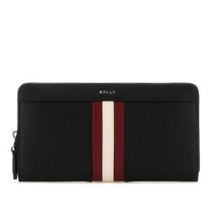 발리 블랙 가죽 스트라이프 지퍼 장지갑 MLW06CEC001 I946P
