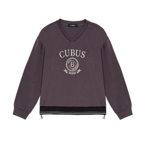 [뱅뱅]여성 브이넥 레터링 긴팔 티셔츠 (CTL621)