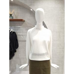 페이지플린  (F5CKN502) 이중 쉬폰 배색 와플 폴라 니트