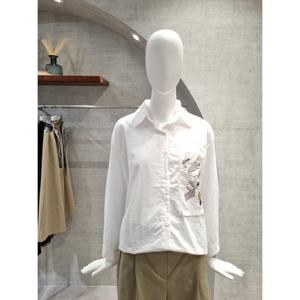 페이지플린  (F5CBL501) 카라넥 프린트 포켓 긴팔 셔츠