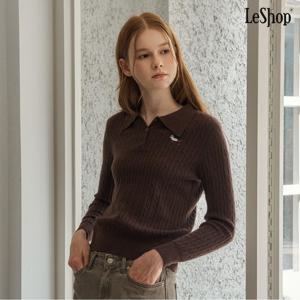 [르샵]케이블 카라 도그 자수 니트(DP3KT011A)