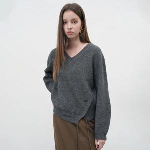 WOMAN 브이넥 슬릿 하찌 니트 풀오버 [3COL] / WBE3L05531