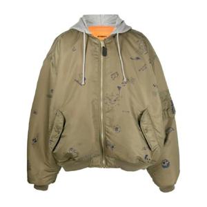 베트멍 두들 프린트 보머 재킷 UE54JA240ZGREEN