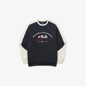 휠라긴팔티 KQC FS2POG3107X-IDO 컬러블럭 로고 맨투맨