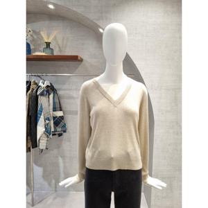 페이지플린  (F5CKN400) 배색 브이넥 긴팔 니트