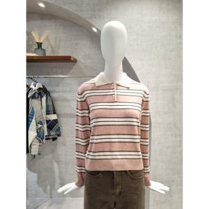 페이지플린  (F5CKN404) 카라넥 단가라 긴팔 니트